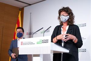 Roda de premsa amb la consellera d'Agricultura, Teresa Jordà, i el vicepresident Pere Aragonès. 