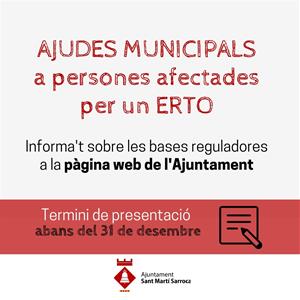 Sant Martí Sarroca aprova ajudes de suport econòmic a persones del municipi afectades per un ERTO. EIX