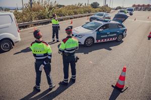 Un control dels Mossos d'Esquadra el 10 d'abril del 2020. ACN