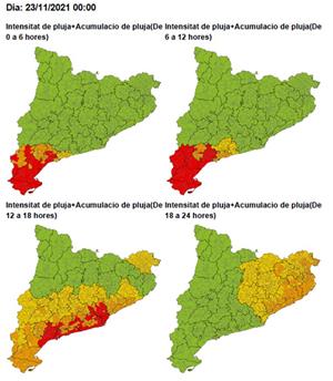 Activades les alertes dels plans INUNCAT i VENTCAT per un episodi de mal temps a partir del vespre i fins dimecres. EIX