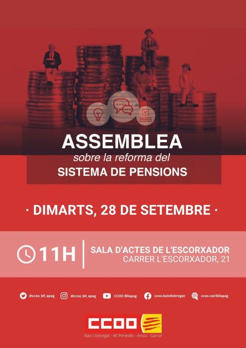 Assemblea sobre la reforma del sistema públic de pensions a Vilafranca del Penedès