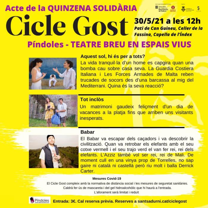 CICLE GOST. Píndoles - Teatre Breu en espais vius