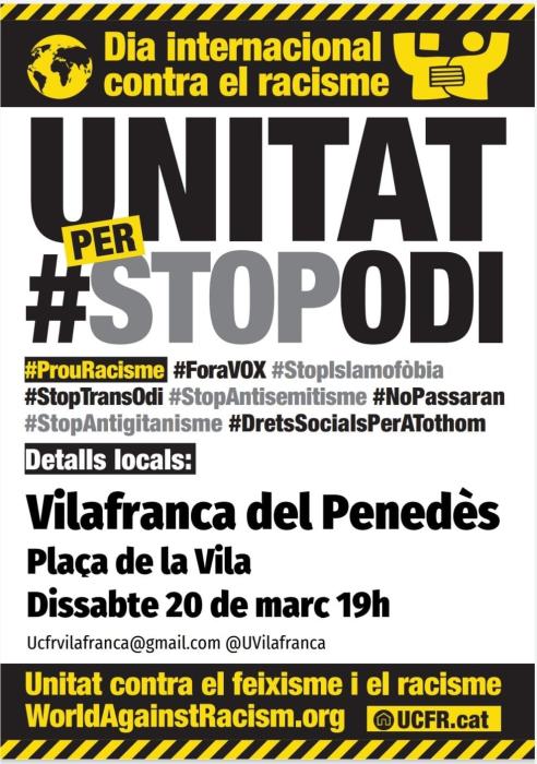 Concentració a Vilafranca pel Dia Internacional contra el Racisme