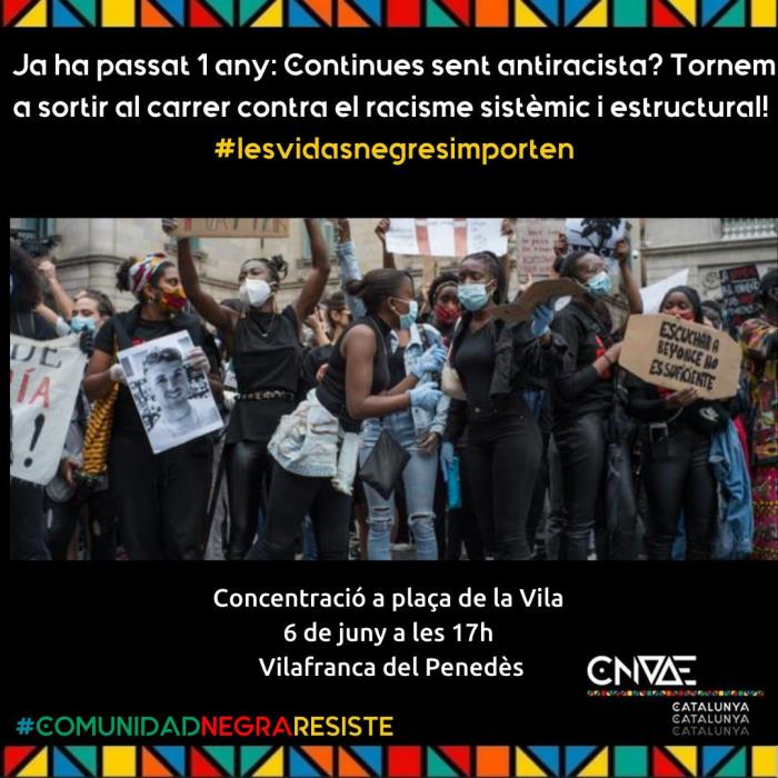 Concentració #Blacklivesmatter a Vilafranca del Penedès