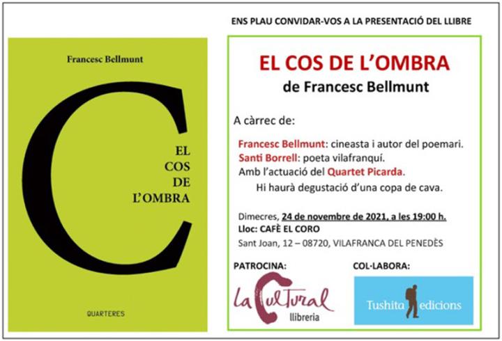 Francesc Bellmunt presenta el poemari “El cos de l’ombra”