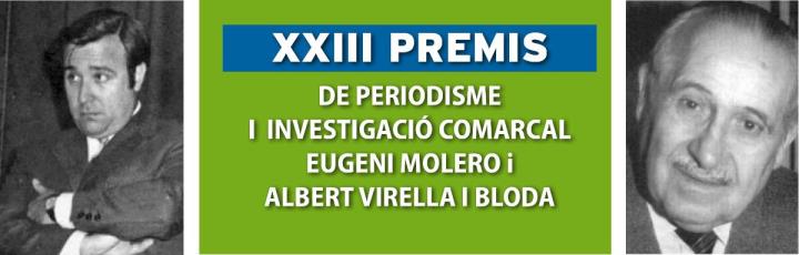 Lliurament dels XXIII Premis Eugeni Molero i Albert Virella i Bloda de Periodisme i Investigació Comarcal 