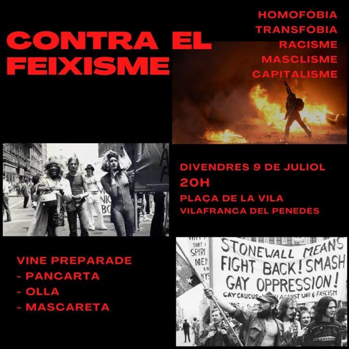 Manifestació contra la LGTBIQfòbia a Vilafranca
