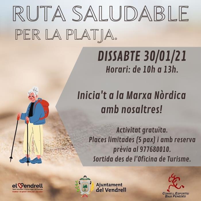 Rutes saludables de marxa nòrdica a la platja del Vendrell