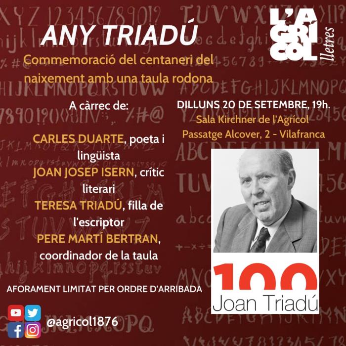 Taula rodona homenatge a Joan Triadú 