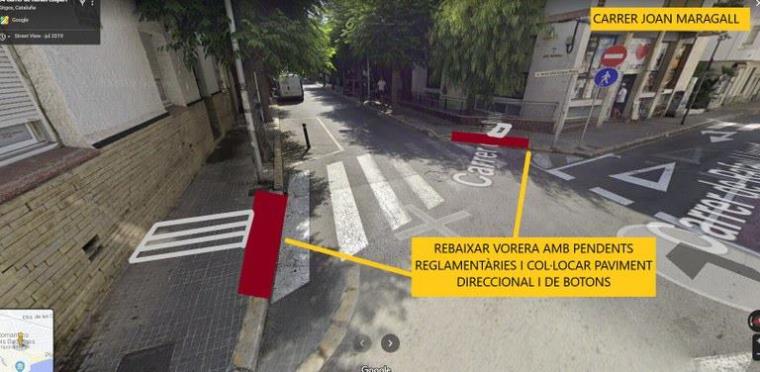 Comencen les obres als passos de vianants del carrer de Joan Maragall de Sitges. Ajuntament de Sitges