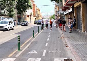 Cues sobre el carril bici del carrer Ancora