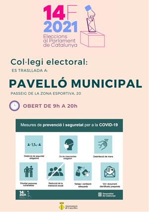 El col·legi electoral de Canyelles es trasllada al Pavelló Municipal per a les eleccions del 14F. EIX