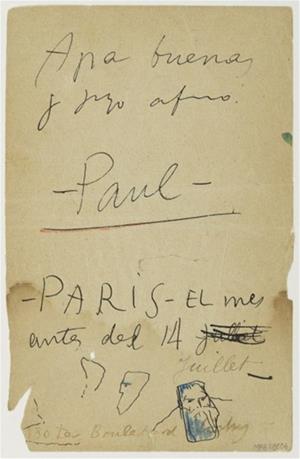 El Museu Picasso adquireix una carta de Pablo Picasso al seu amic sitgetà Miquel Utrillo. Generalitat de Catalunya