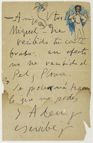 El Museu Picasso adquireix una carta de Pablo Picasso al seu amic sitgetà Miquel Utrillo