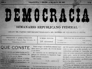 El periòdic republicà Democràcia. Eix