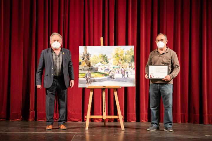 El pintor Julio García Iglesias guanya la sisena edició del concurs de pintura ràpida, Premi Vilafranca Cultura. Casal