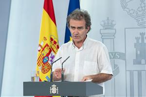 El responsable de Sanitat, Fernando Simón, durant la roda de premsa d'aquest 11 de juny del 2020. Pool Moncloa / Borja Puig