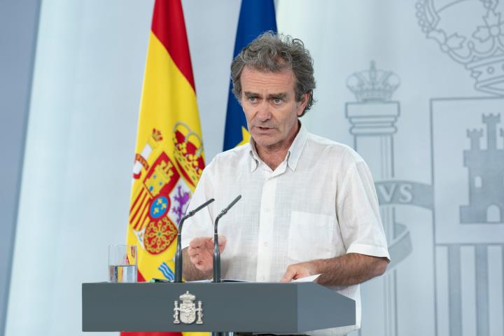 El responsable de Sanitat, Fernando Simón, durant la roda de premsa d'aquest 11 de juny del 2020. Pool Moncloa / Borja Puig
