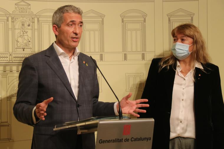 Els consellers Cambray i Garriga, en roda de premsa el 23 de novembre del 2021. ACN