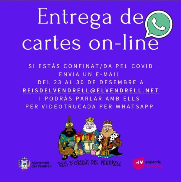 Els Missatgers Reials del Vendrell faran videotrucades personalitzades amb els infants confinats per covid. EIX