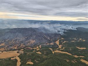 Estabilitzat el 90% de l'incendi de la Conca de Barberà i l'Anoia, que ha cremat 1.657 hectàrees. Bombers