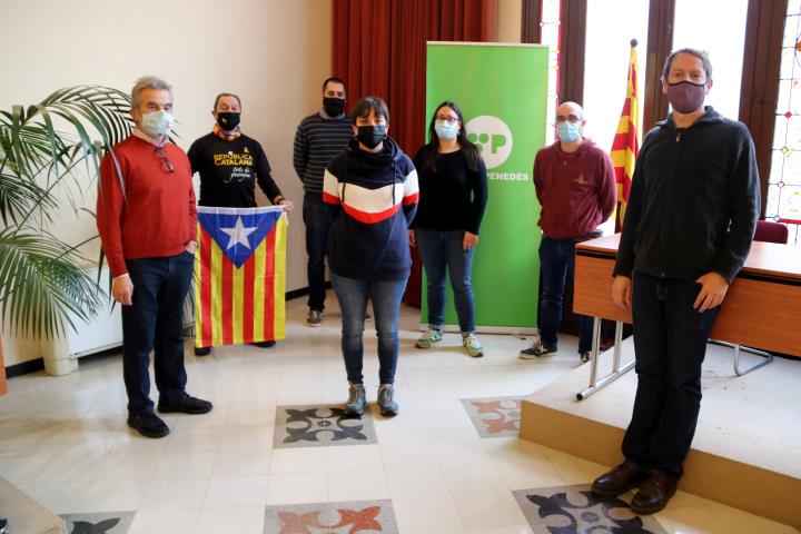 Foto de grup amb Isaac Ruana en primer terme el 22 de gener de 2021. ACN