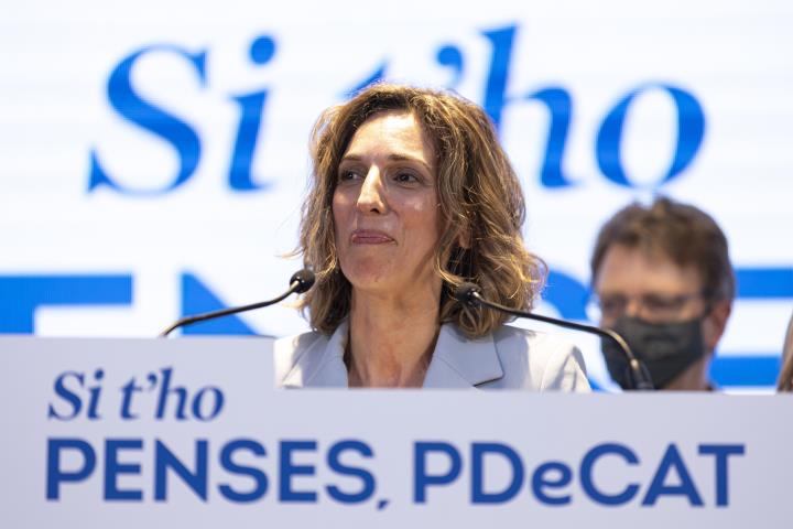 Imatge de la cap de llista del PDeCAT a les eleccions, Àngels Chacón. Imatge del 14 de febrer de 2021. ACN