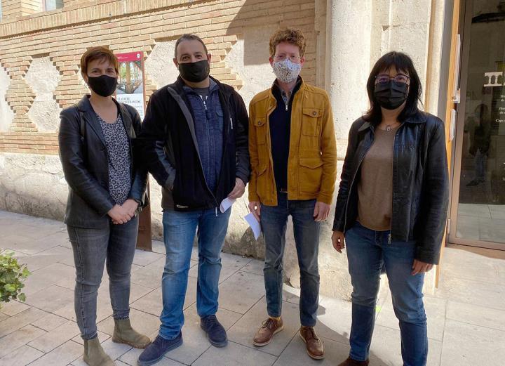 Imatge de la roda de premsa d'ERC de Vilafranca. Eix