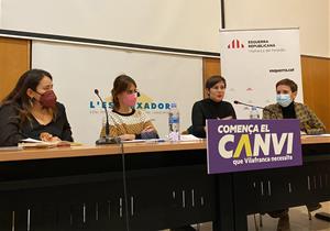 Imatge de la taula rodona organitzada per Esquerra Republicana de Vilafranca. Eix