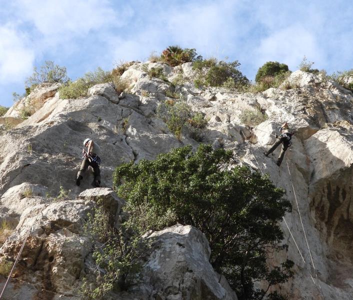 Imatge del Grup de Suport de Muntanya dels Agents Rurals al Parc del Garraf. Xarxa de Parcs