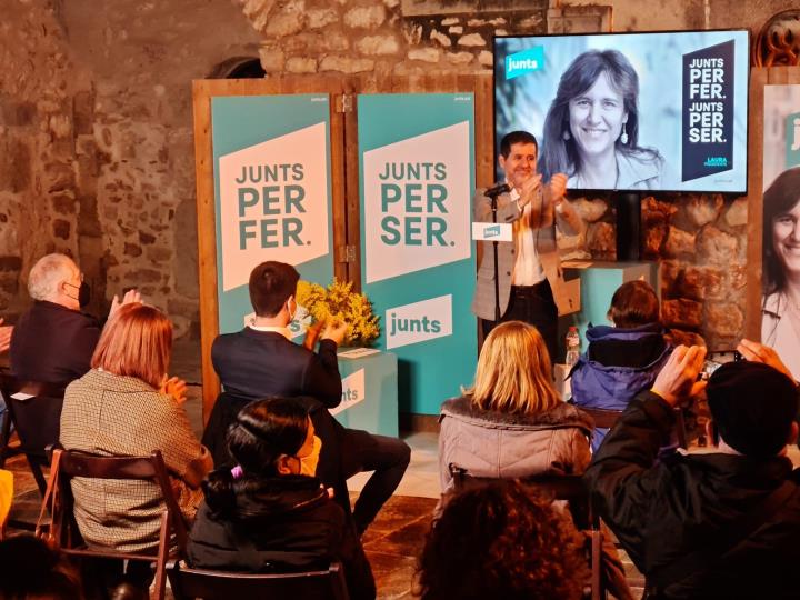 Jordi Sánchez en un acte de campanya al Castell de la Geltrú. Junts per Vilanova