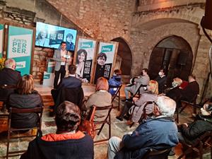 Jordi Sánchez en un acte de campanya al Castell de la Geltrú