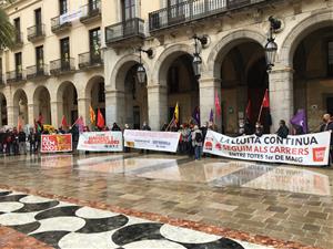 La reivindicació sindical torna al carrer en un Dia del Treball marcat per la pluja i les restriccions sanitàries. Intersindical