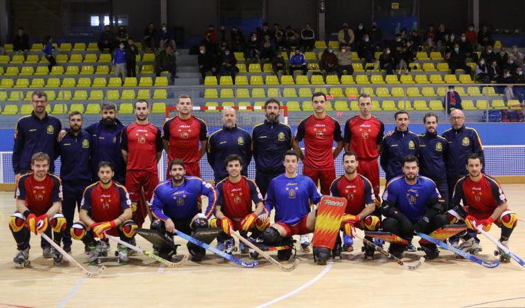 La selecció espanyola sènior masculina d'hoquei patins. RFEP