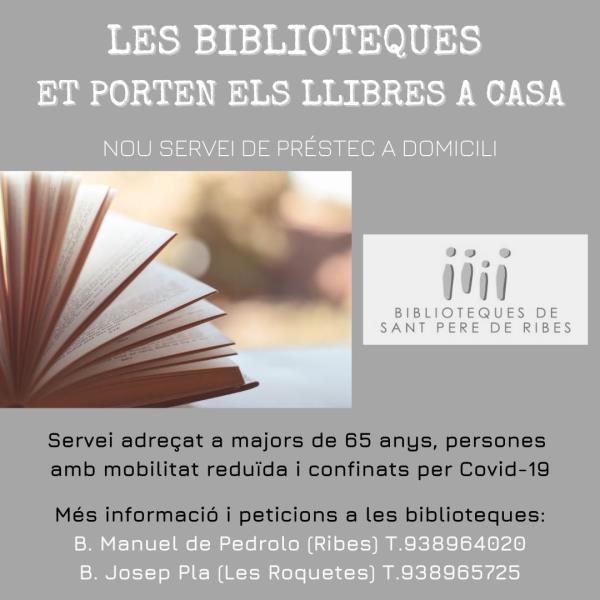 Les biblioteques de Sant Pere de Ribes ofereixen préstec a domicili a la ciutadania amb problemes de mobilitat. EIX