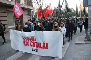 Manifestació en contra de l'aplicació per ordre judicial del 25% de llengua castellana. ACN / Albert Segura Lorri