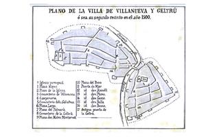 Mapa de Vilanova any 1500. Arxiu Comarcal del Garraf