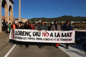 Més de 500 persones protesten contra la MAT Valmuel-Begues en una caminada a Sant Jaume dels Domenys. ACN