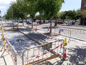 Obres a la ronda Ibèrica per habilitar accessos d'urgència a Mossos i l'hospital. Ajuntament de Vilanova