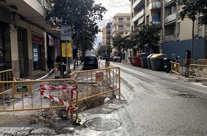 Obres d’adequació del carril bici de la rambla Samà. Eix