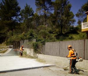 Olivella desbrossa diverses zones forestals per reduir el risc d'incendis. Ajuntament d'Olivella