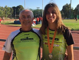 Olivia Salmerón amb el seu entrenador Rafael López