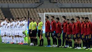 Partit de la selecció espanyola contra la de Kosovo. Eix