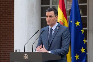 Pedro Sánchez preveu no prorrogar l'estat d'alarma més enllà de 9 de maig. Pool Moncloa/Borja Puig 