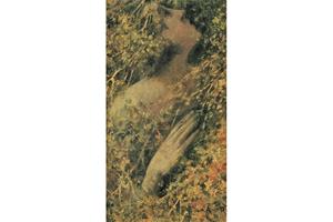Pintura 'Nimfa al bosc' d'Alexandre de Riquer. Eix
