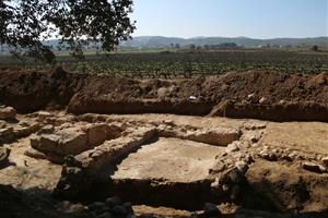 Pla general de les restes arqueològiques romanes trobades en una vinya de la finca Heretat Laverna, a Torrelles de Foix. ACN