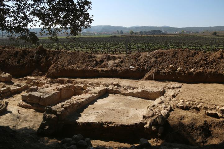 Pla general de les restes arqueològiques romanes trobades en una vinya de la finca Heretat Laverna, a Torrelles de Foix. ACN