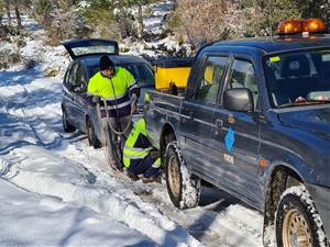 Pontons recupera la normalitat després de la nevada, gràcies a la col·laboració d'ADF i pagesos