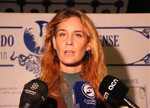 Primer pla de la presidenta d'En Comú Podem, Jéssica Albiach. Imatge del 30 d'octubre del 2021. ACN