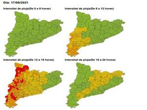 Protecció Civil amplia l'alerta per inundacions per la previsió de pluges intenses aquesta tarda a gran part del territori. EIX